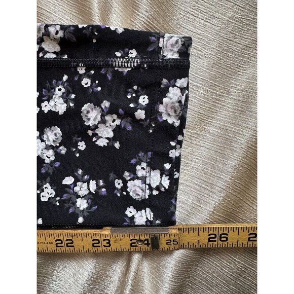 Victoria’s Secret Pink Ultimate High Waisted‎ Black Floral Legging Size Large - Picture 6 of 9